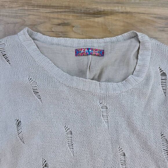 🍑Selfie Couture by Trendology Tan Asymmetric Sweater Small - Picture 4 of 12